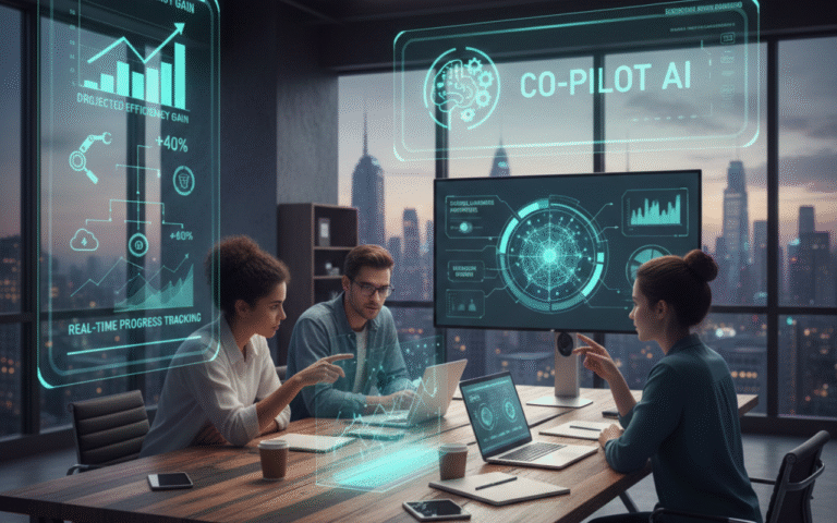 Small business team using AI tools to improve efficiency and automate workflows.